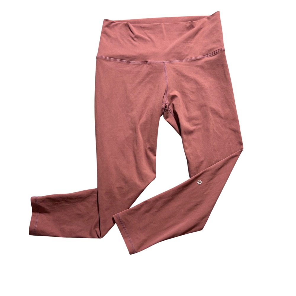 Lululemon Leggings Women XL Mauve Pink High Rise Cropped Athletic Yoga Pants